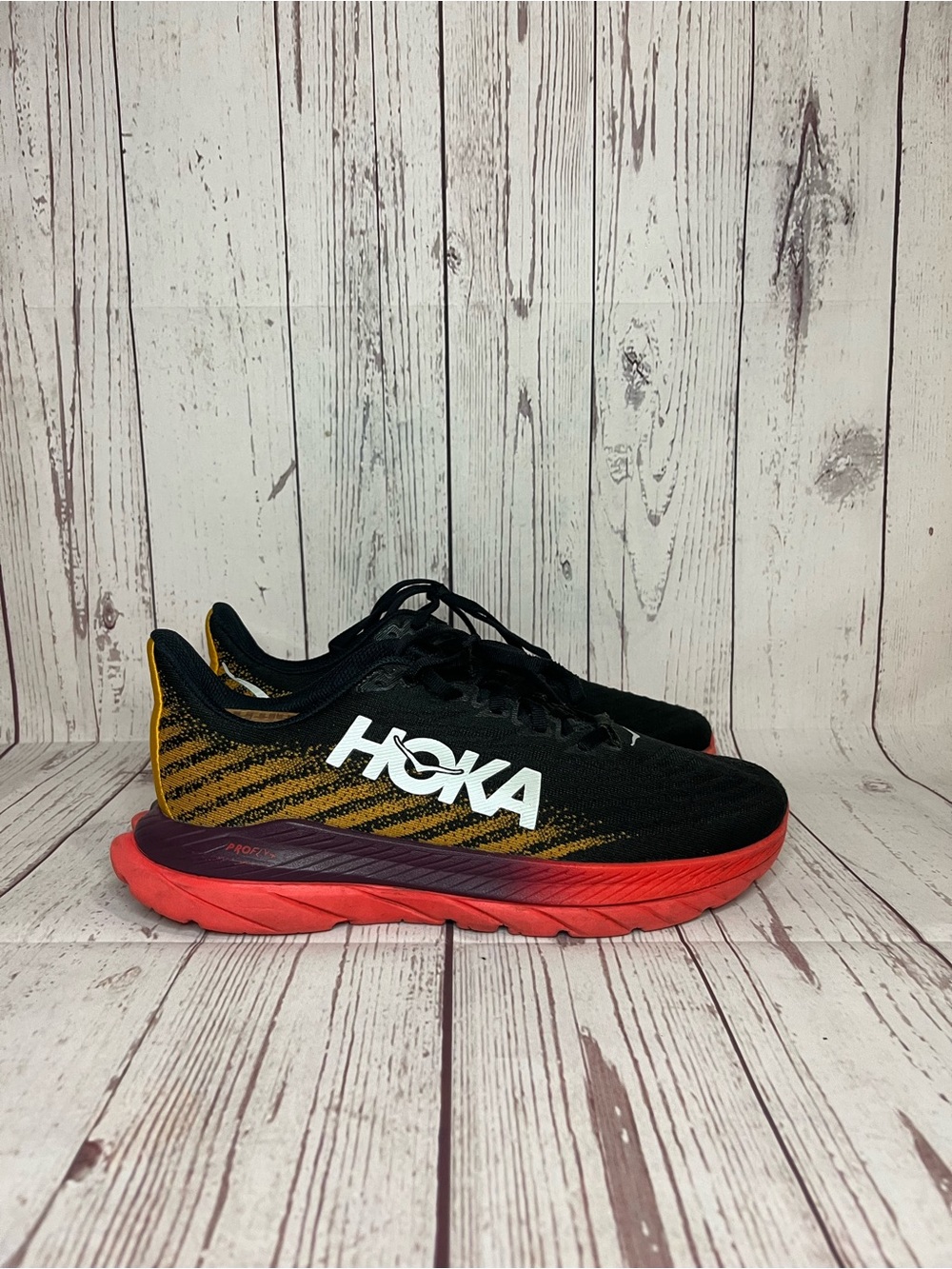 Hoka One One Womens Mach 5 1127894 CKFS Black Running Shoes Sneakers Size 8 B